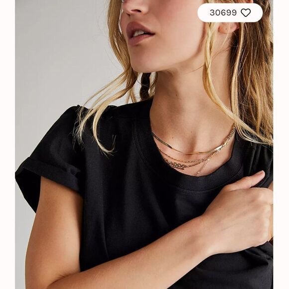 New Free People Perfect Tee In Black and and white - Picture 2 of 8